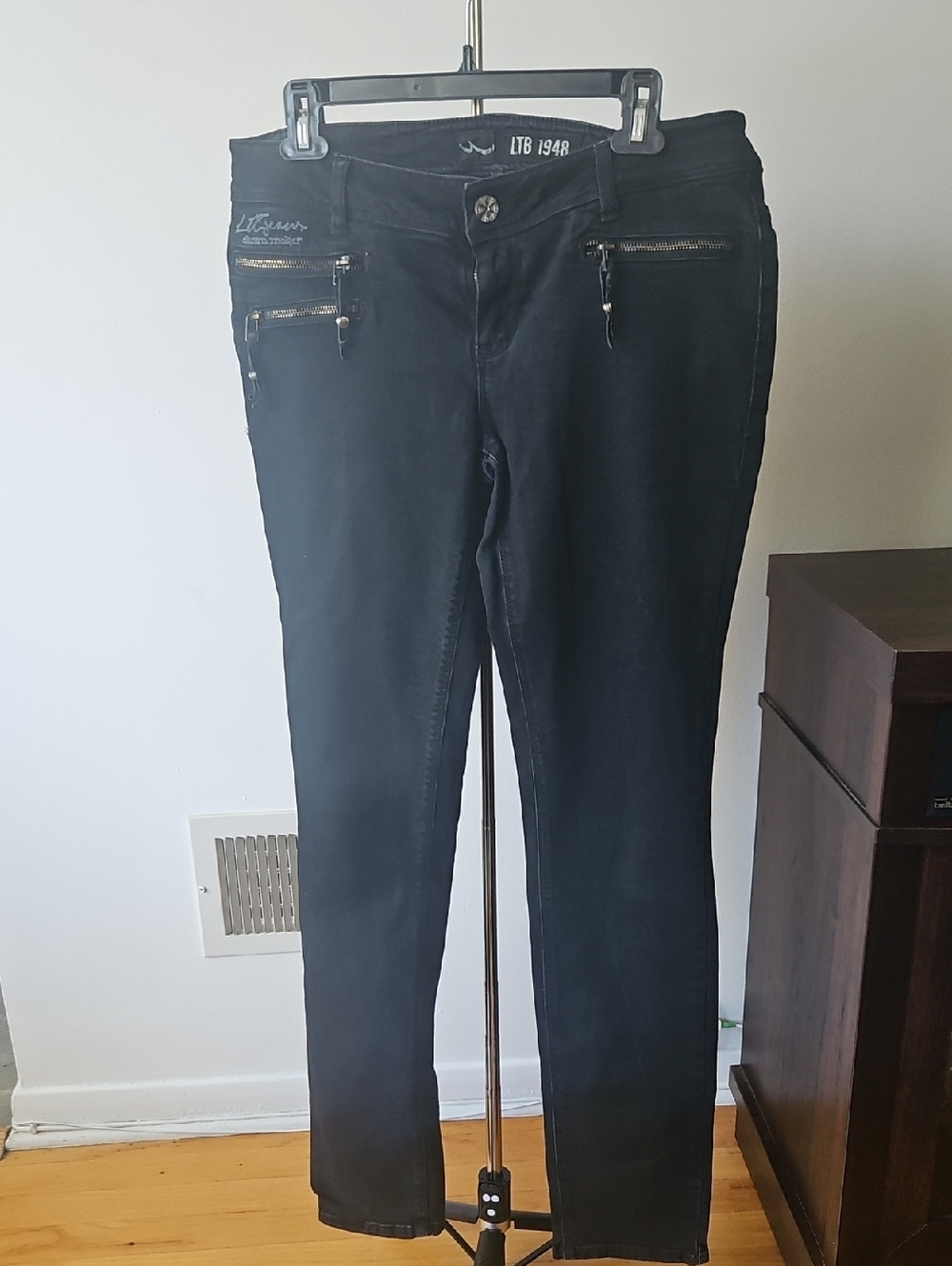 LTB 1948 Black Skinny Jeans with Zip Accents